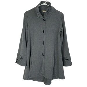 Soft Surroundings Jacket Womens XS Gray Soft Knit Stretch Tunic Spring Pockets
